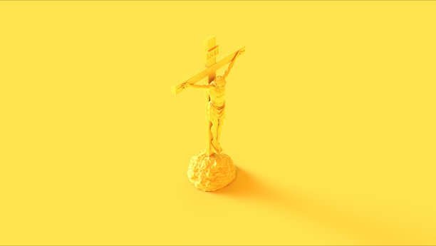 黄耶稣基督十字架上的荆棘王冠拿撒勒耶稣犹太人的国王雕像图片下载