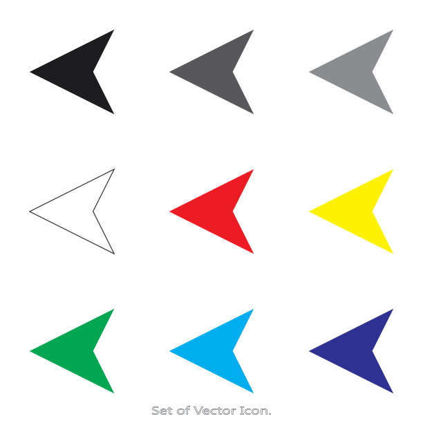 箭头图标。一套平面风格。图片下载