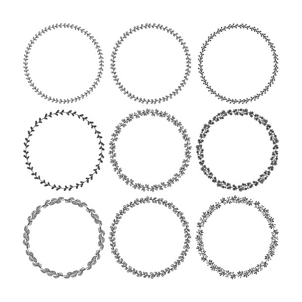 涂鸦插图。手绘框架。古董一套涂鸦花环。伟大的设计适用于任何目的。孤立的向量。手绘涂鸦图标集。矢量花设计卡。素描矢量插图。图片下载