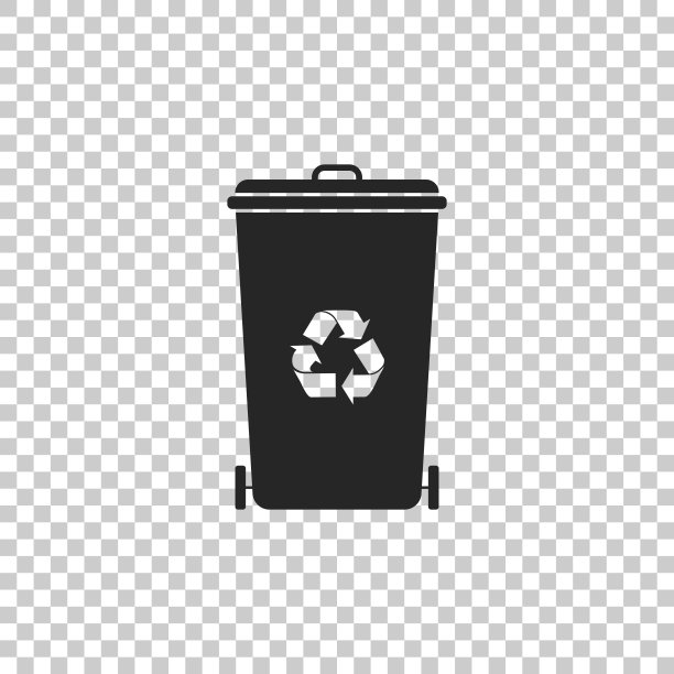 回收站与回收符号图标隔离在透明的背景。垃圾桶图标。垃圾桶的迹象。回收篮图标。平面设计。矢量图图片下载