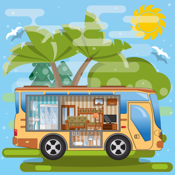 露营车的内部。图片下载