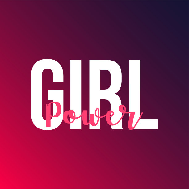 女孩的力量。生活引用与现代背景向量图片下载