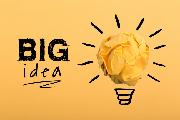 概念、大想法和纸球创新图片下载