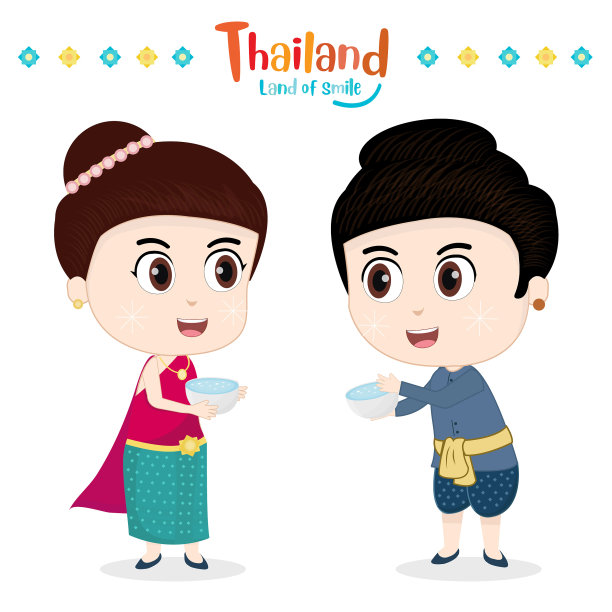 泰国传统服装和泼水节图片下载