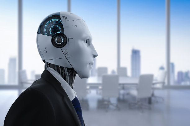 办公室里的机器人商人图片下载