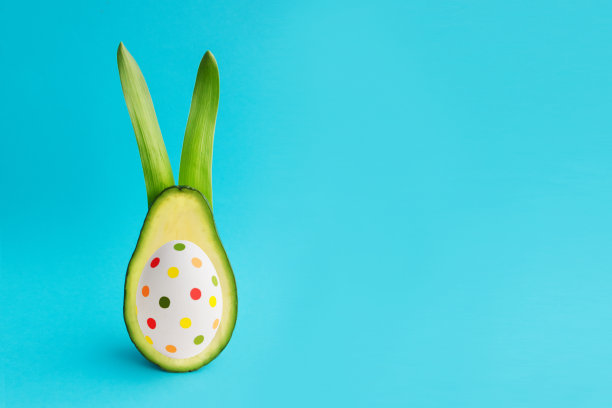 传统节日装饰主题的素食复活节。创意卡片的概念。图片下载