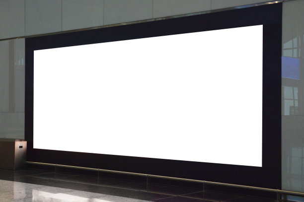 带有剪切路径的空白广告牌屏幕图片下载