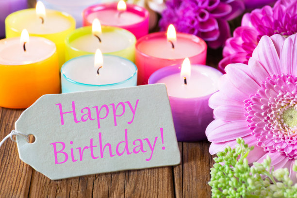 生日快乐标签和装饰品图片下载