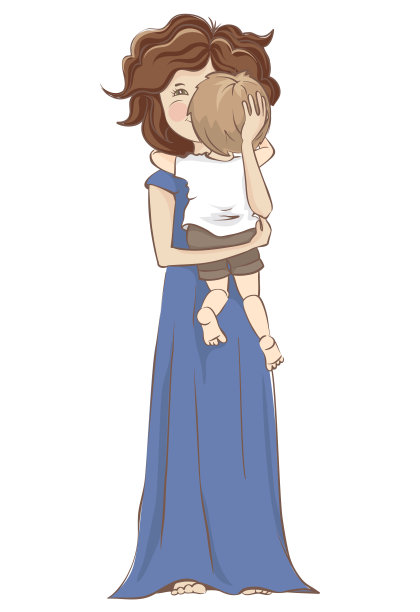 母亲和儿子。图片下载