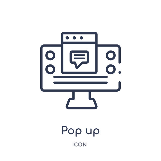 线性弹出图标从营销大纲集合。细线弹出图标孤立在白色背景。弹出时尚插画图片下载