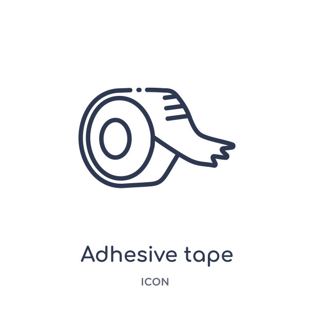 线性胶带图标从杂项大纲收集。细线胶带图标隔离在白色背景。胶带时尚插画图片下载