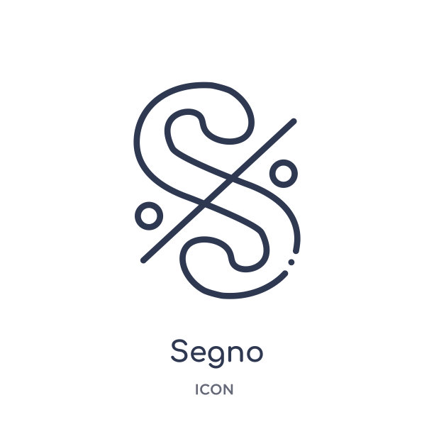 音乐Segno符号细线图标图片下载