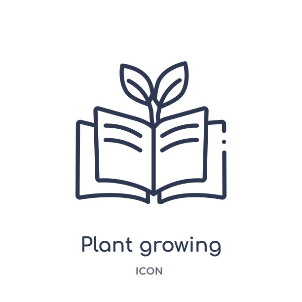 自然丛书中书本上的植物生长图标图片下载