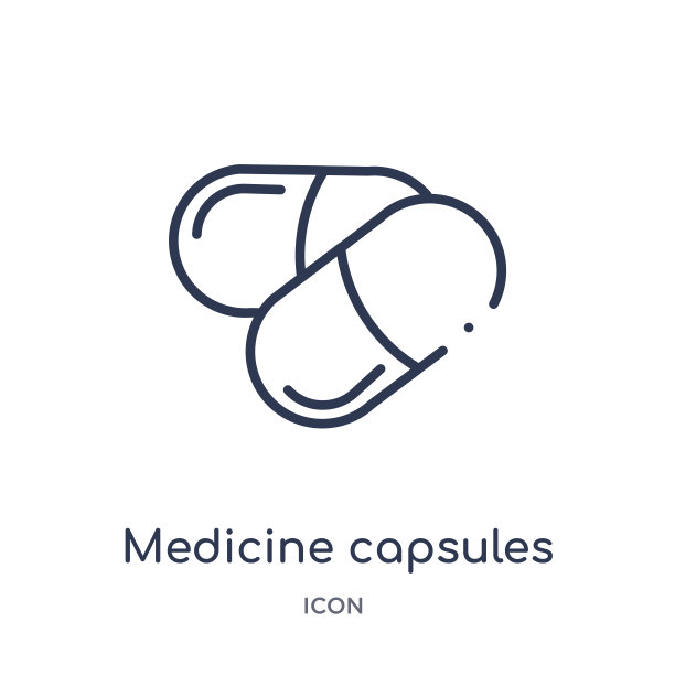 医疗轮廓系列线性胶囊图标图片下载