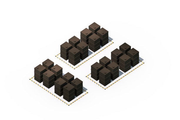 油桶等距低聚隔离在白色背景。石油工业的概念。三维演示图片下载