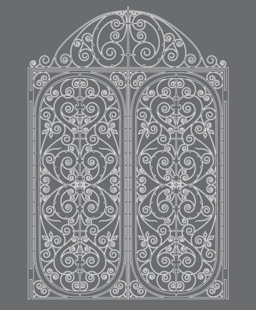 白色的金属门图片下载