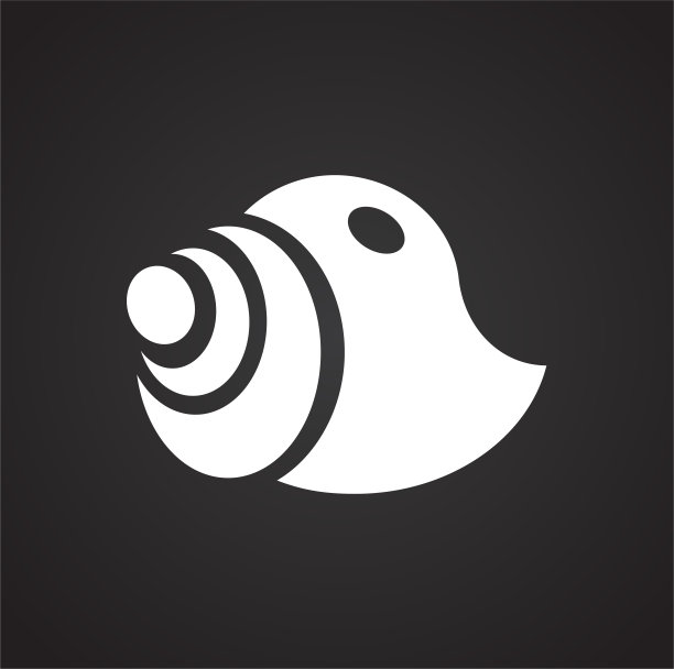 海贝图标在黑色背景的图形和网页设计。简单的矢量信号。网站按钮或手机应用的互联网概念符号。图片下载