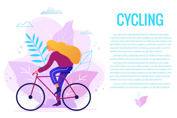 一名女子在公园里骑自行车图片下载