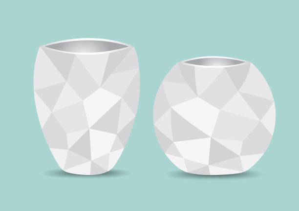 花瓶多边形矢量插图，3d产品矢量设计，家居装饰图片下载