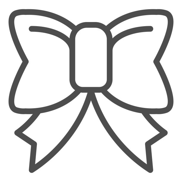 漂亮的蝴蝶结线条图标。白色背景上隔离的丝带蝴蝶结矢量图。优雅的结轮廓风格设计，专为Web和App设计。EPS 10。图片下载