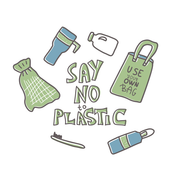 塑料自由向量概念与文本和符号。图片下载