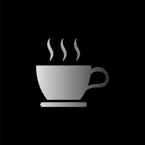 咖啡杯-黑色矢量图标图片下载