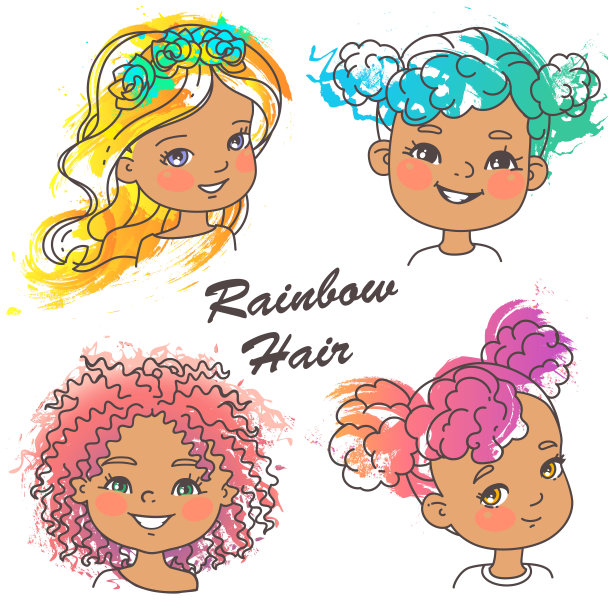 年轻女孩的肖像和明亮的头发。图片下载