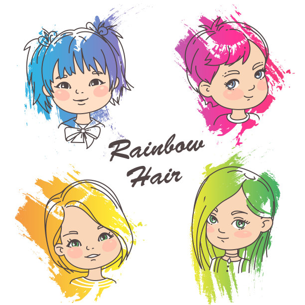 年轻女孩的肖像和明亮的头发。图片下载