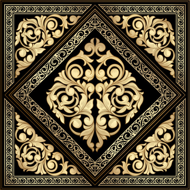 金色华丽复古装饰卡片图片下载