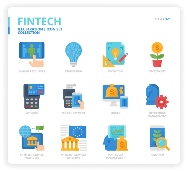 金融科技图标集图片下载