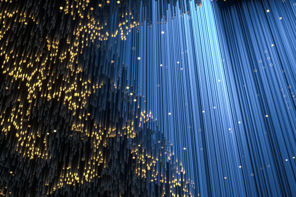 蓝色科技数字背景3D渲染图片下载