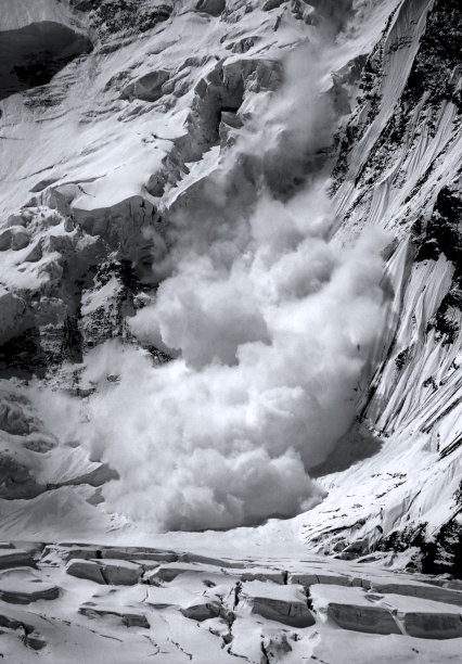 危险概念雪崩山图片下载