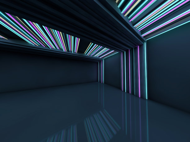 抽象的现代建筑背景。三维渲染图片下载