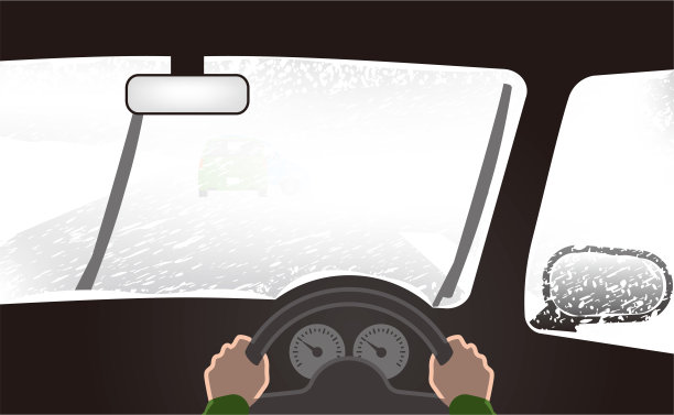 在暴风雪的白茫茫的情况下驾驶图片下载