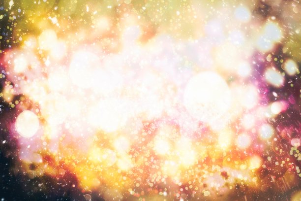 抽象的闪烁的灯光和星星。节日的蓝色和白色闪闪发光的复古背景图片下载