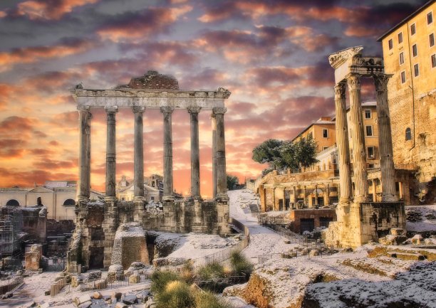 阳光照在罗马广场上图片下载