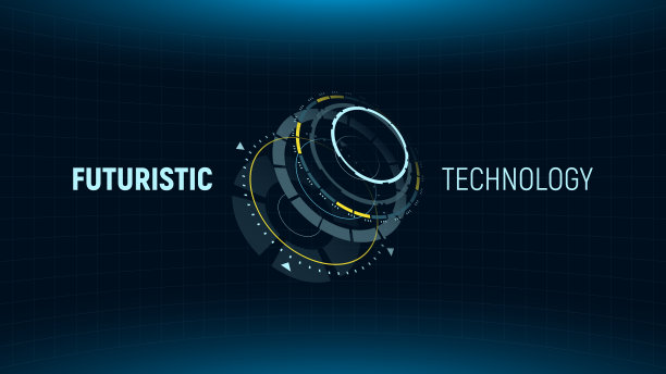 未来科技概念。3d圆形HUD元素。人工智能。虚拟现实。大数据信息图。科幻的系统安全。商业技术。网页横幅模板。矢量插图。图片下载