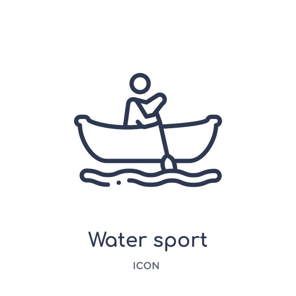 水上运动图标从奥林匹克运动会大纲收集。细线水上运动图标孤立的白色背景。图片下载