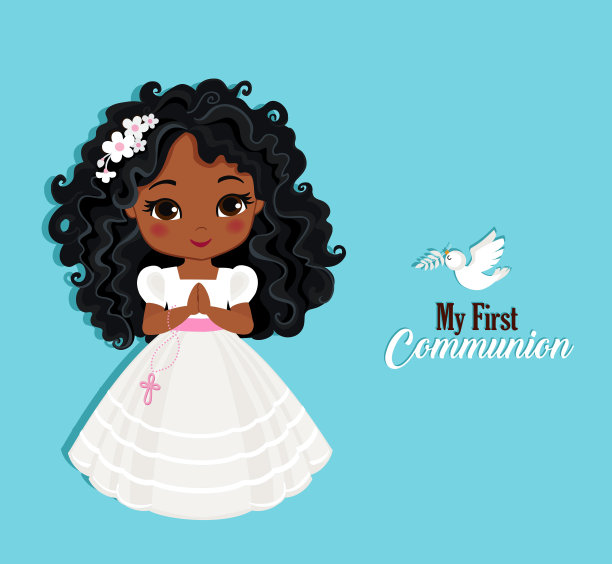 女孩首次圣餐设计元素合集图片下载