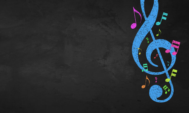 黑板颜色音符图片下载