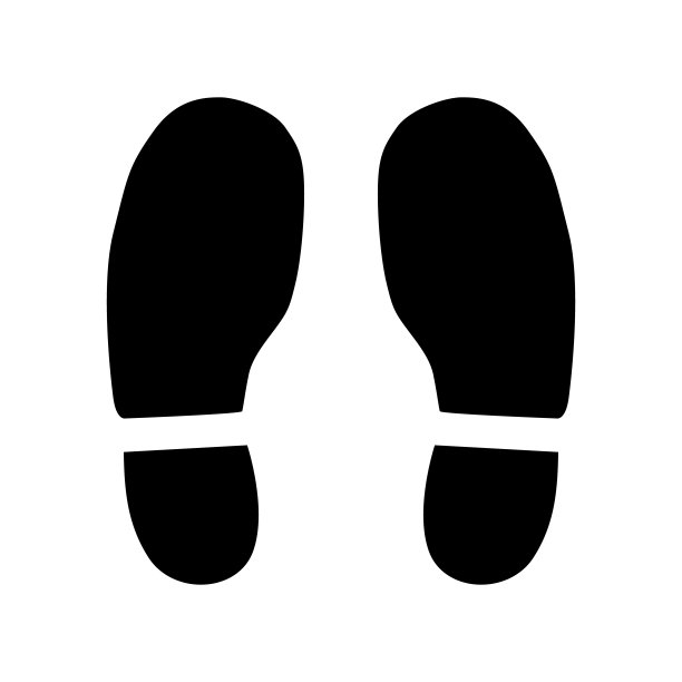现代设计鞋脚踏图标上的白色背景图片下载