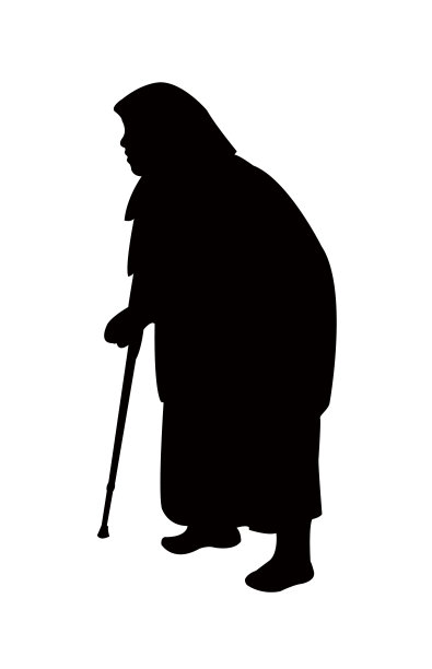 一个行走的女人身体轮廓矢量图片下载