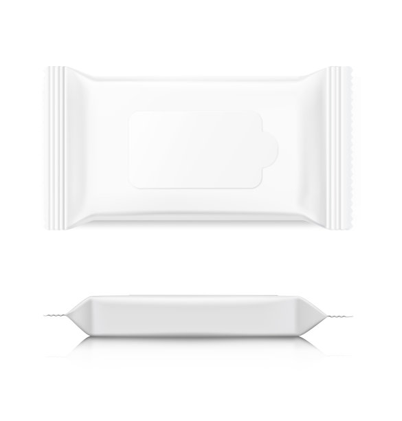 白色背景隔离的湿巾包装。现实的矢量插图。可用于您的设计，宣传，广告等。图片下载