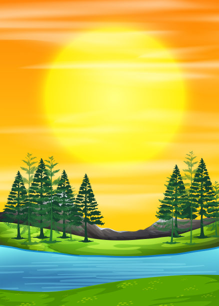 大自然的日出景象素材图片