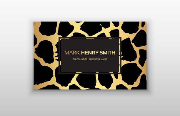 名片时尚豹纹。图片下载