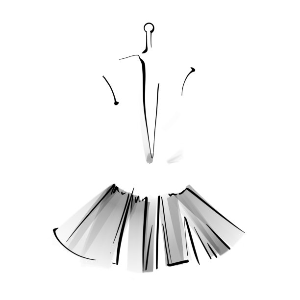 黑色和白色的裙子草图图片下载