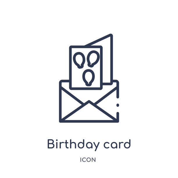 派对生日卡片轮廓图标图片下载