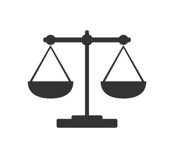 空白背景上的扁平设计黑色秤图标图片下载