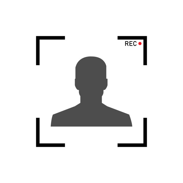 矩形图标。相机框架视图屏幕上的人图标在平面设计图片下载