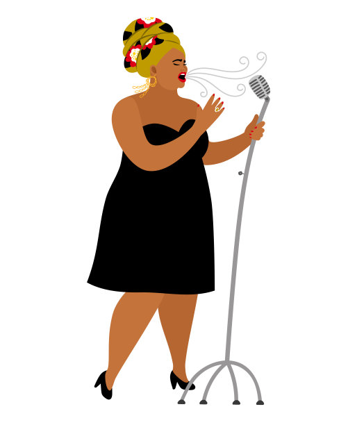 美国黑人妇女表演，女歌手爵士声乐图片下载